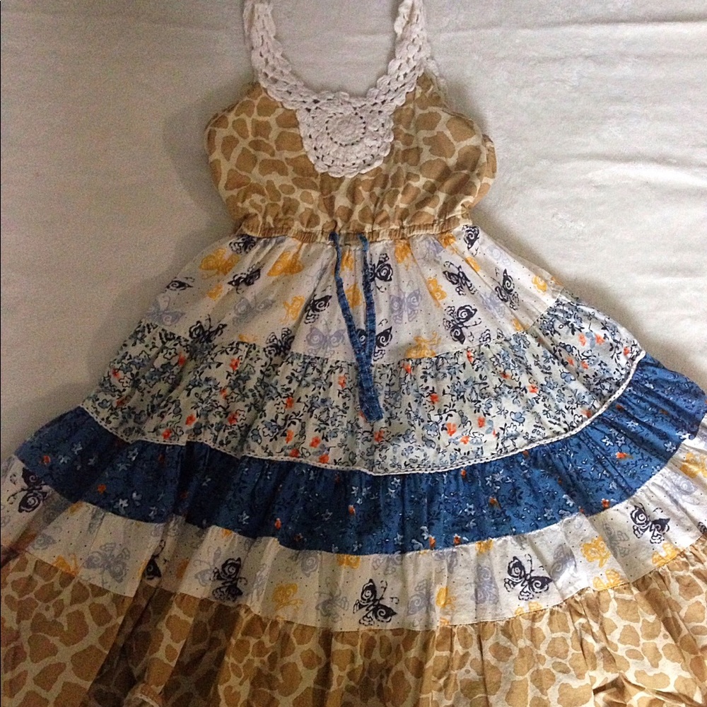 Girls mixed print dress by Cutey Couture size 5/6